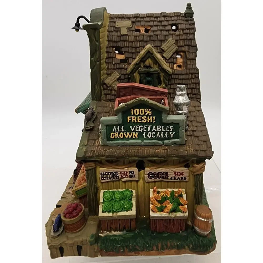 Lemax Spooky Town 2012 CRUMP'S ORGANIC MARKET 25329 LIGHTED HALLOWEEN Building